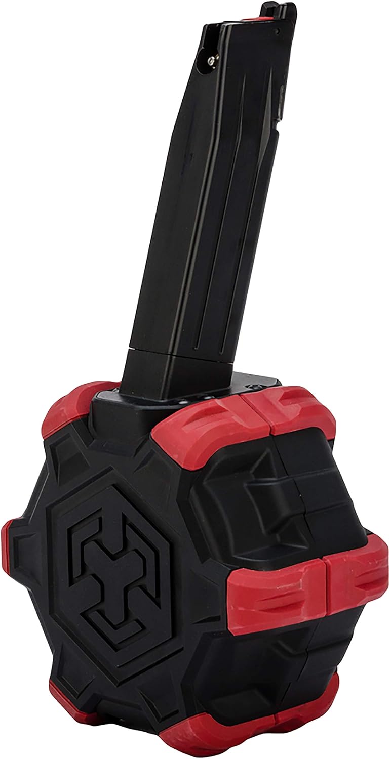 Evike Cargador de tambor de Airsoft adaptativo personalizado AW para pistolas y rifles GBB Airsoft (Tipo TM Hi-Capa)