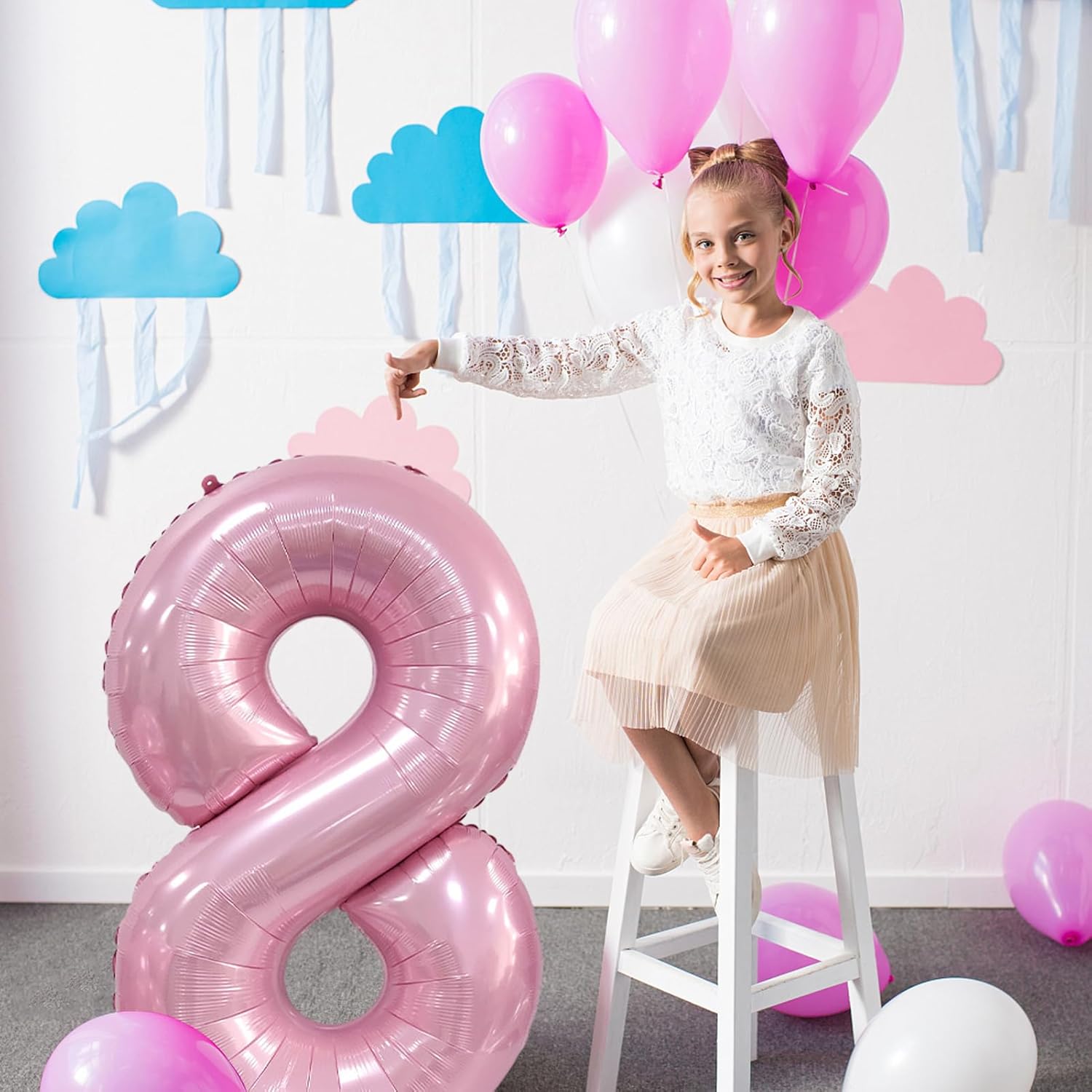 Globo de números grandes color rosa de 40 pulgadas del 0 al 9, globo gigante de aluminio con números 0 para fiesta de cumpleaños, boda, despedida de
