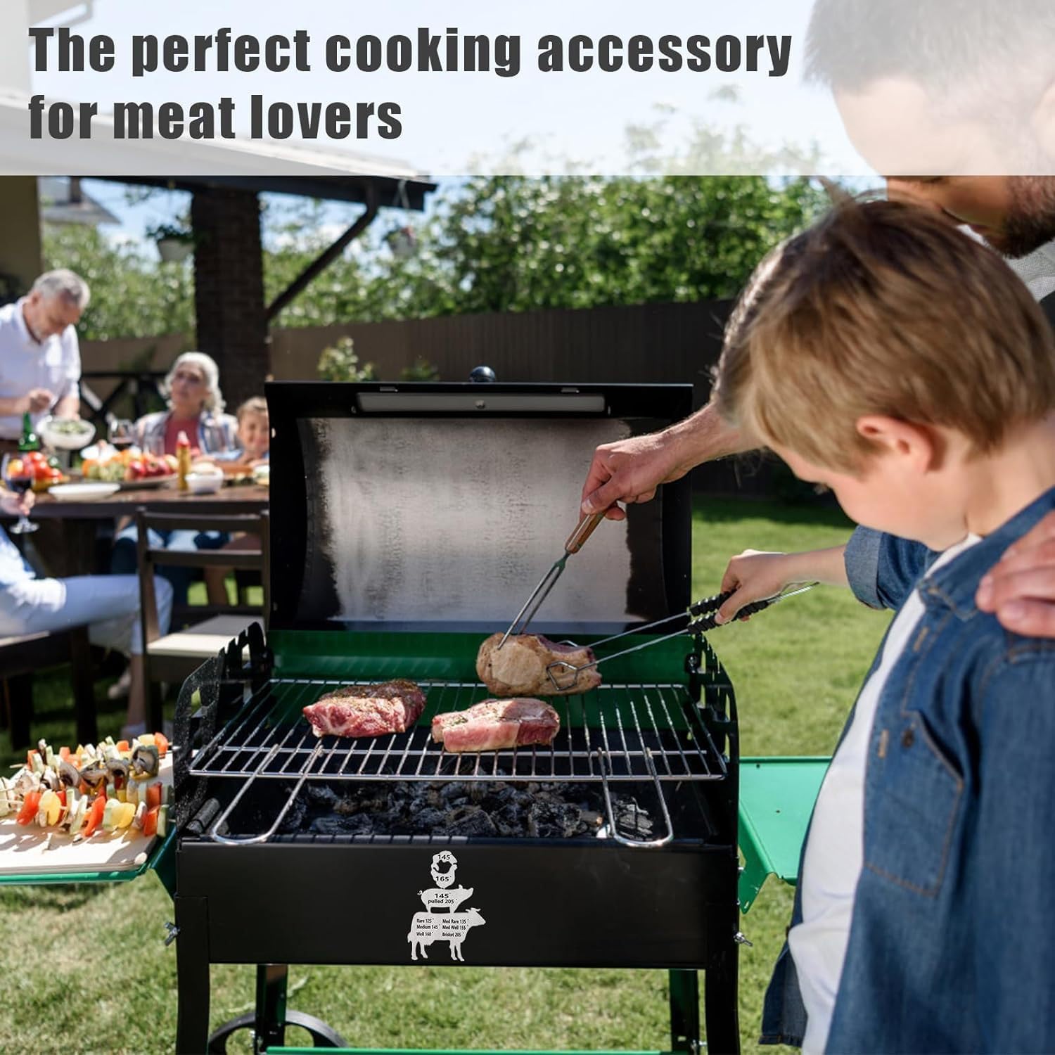Regalo de barbacoa para hombre, fiesta de parrilla para marido, guía de temperatura de carne, guía para ahumar carne, decoración de barbacoa,
