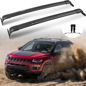 Barras transversales resistentes de 220 libras aptas para Jeep Compass 2017-2024  Portaequipajes de techo para kayak, snowboard, tabla de surf, Barras transversales resistentes de 220 libras aptas para Jeep Compass 2017-2024  Portaequipajes de techo para kayak, snowboard, tabla de surf,