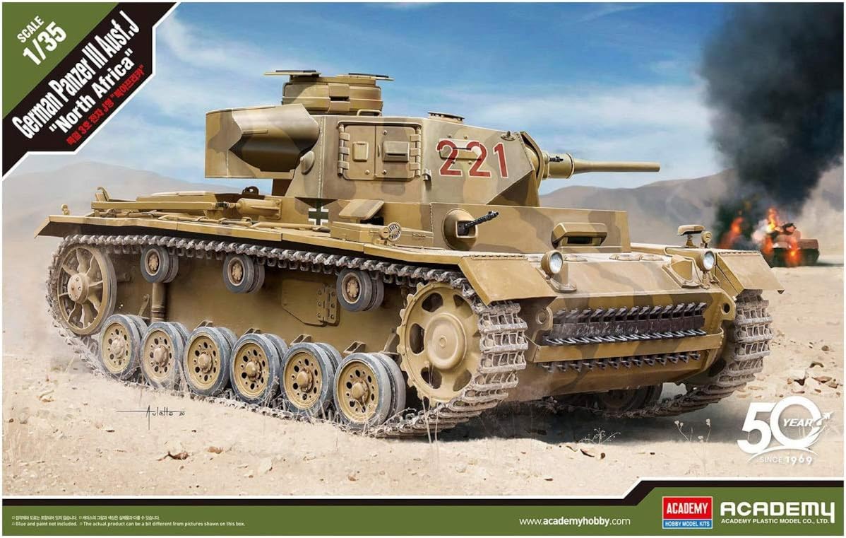 Academy 135 German Tank III AUSF.J North Africa #13531 Kits de modelos de hobby