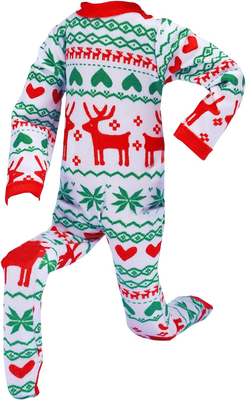 E-TING Ropa de Papá Noel, pijamas, camisón para muñeca elfa, accesorios de Navidad