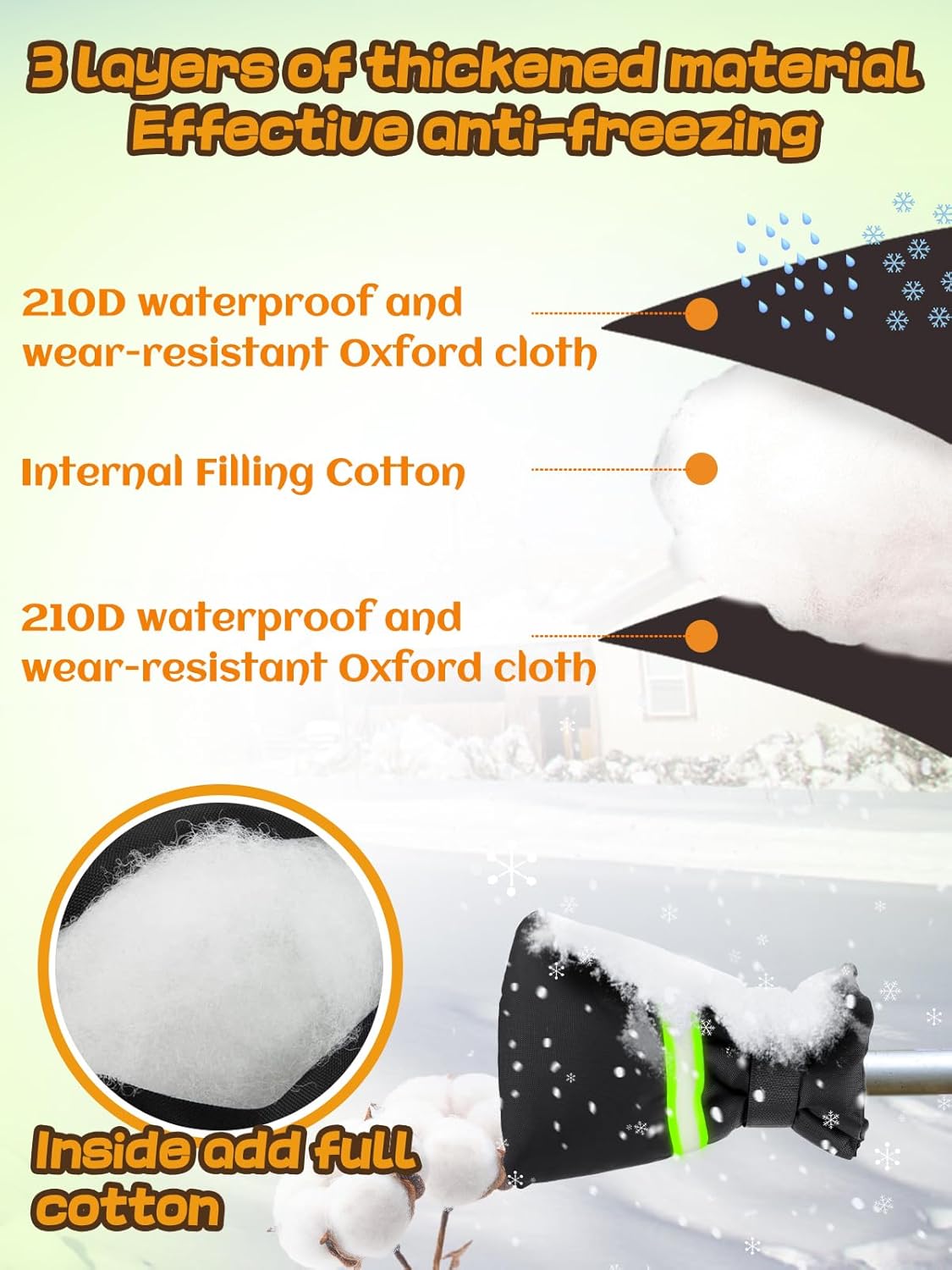 6 fundas para grifo de exterior para invierno, 8 x 6 pulgadas, tira reflectante, cubierta de tubo grueso, manguera, anticongelante, impermeable,