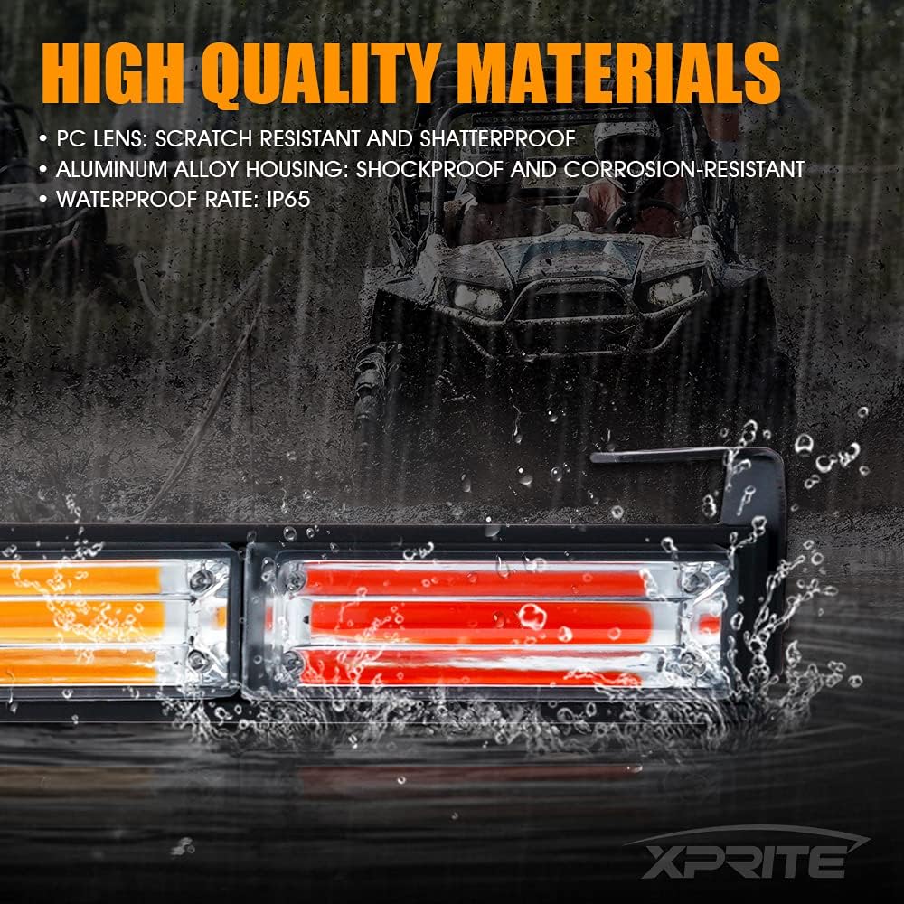 Xprite RYWWWYR – Barra de luz estroboscópica intermitente UTV RZR de 30 pulgadas, con freno, marcha atrás, intermitente, barra de luz trasera de