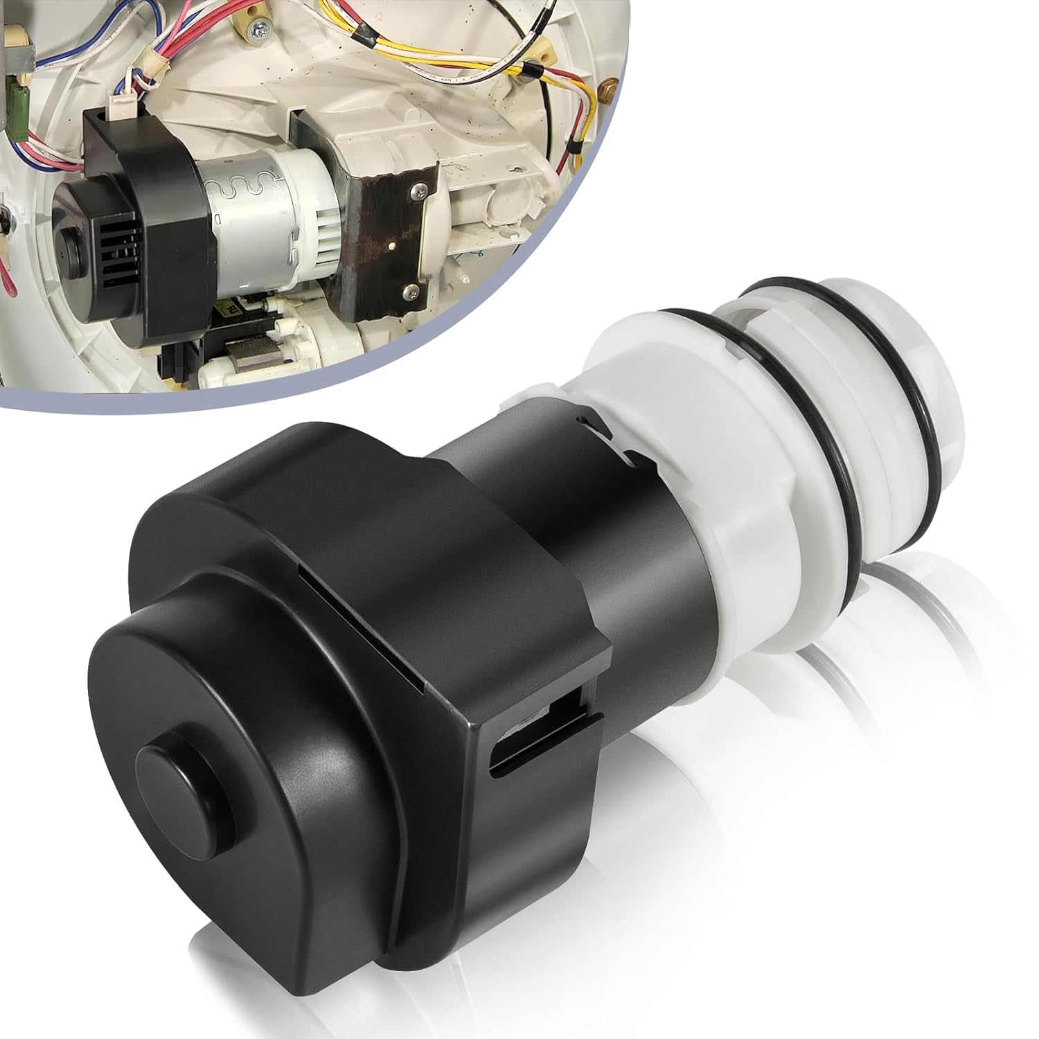 154844301 Motor de bomba de circulación para lavavajillas con dos nuevos sellos de junta tórica reemplazar 154588701 154594201 154648101 154700101