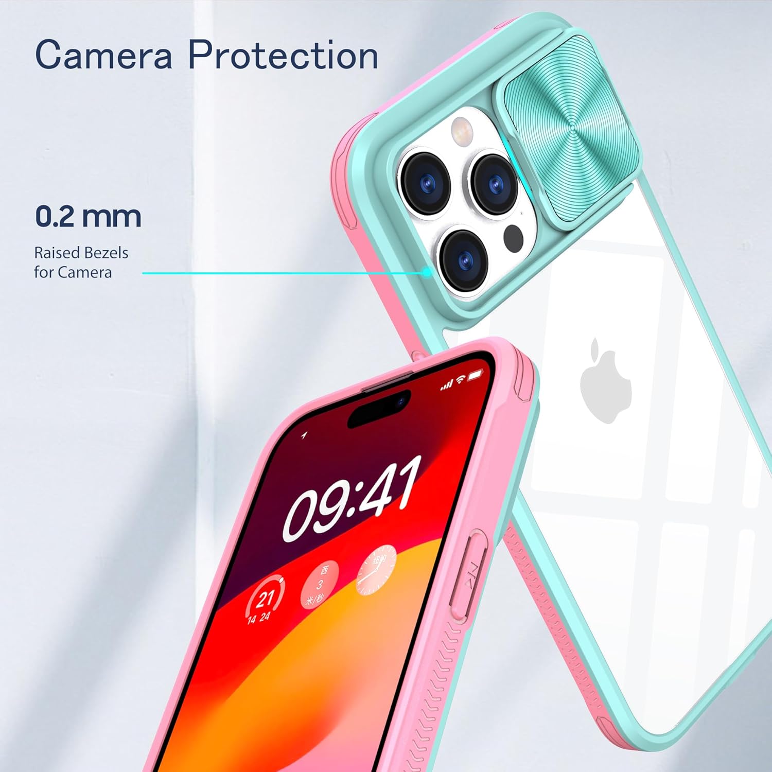 Asuwish Funda para iPhone 15 Pro Max de 6.7 pulgadas con protector de pantalla, protección completa, delgada, transparente, accesorios para celda de