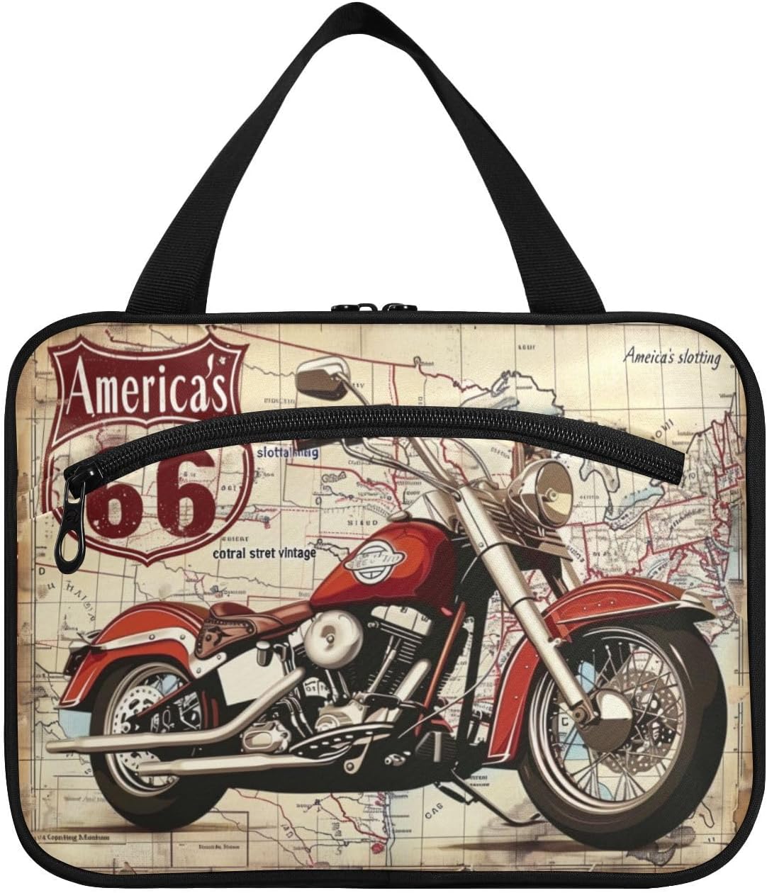 Bolsas de cosméticos vintage para colgar en motocicleta, bolsa de aseo para mujer, bolsa de aseo grande impermeable para ducha, bolsa de viaje para