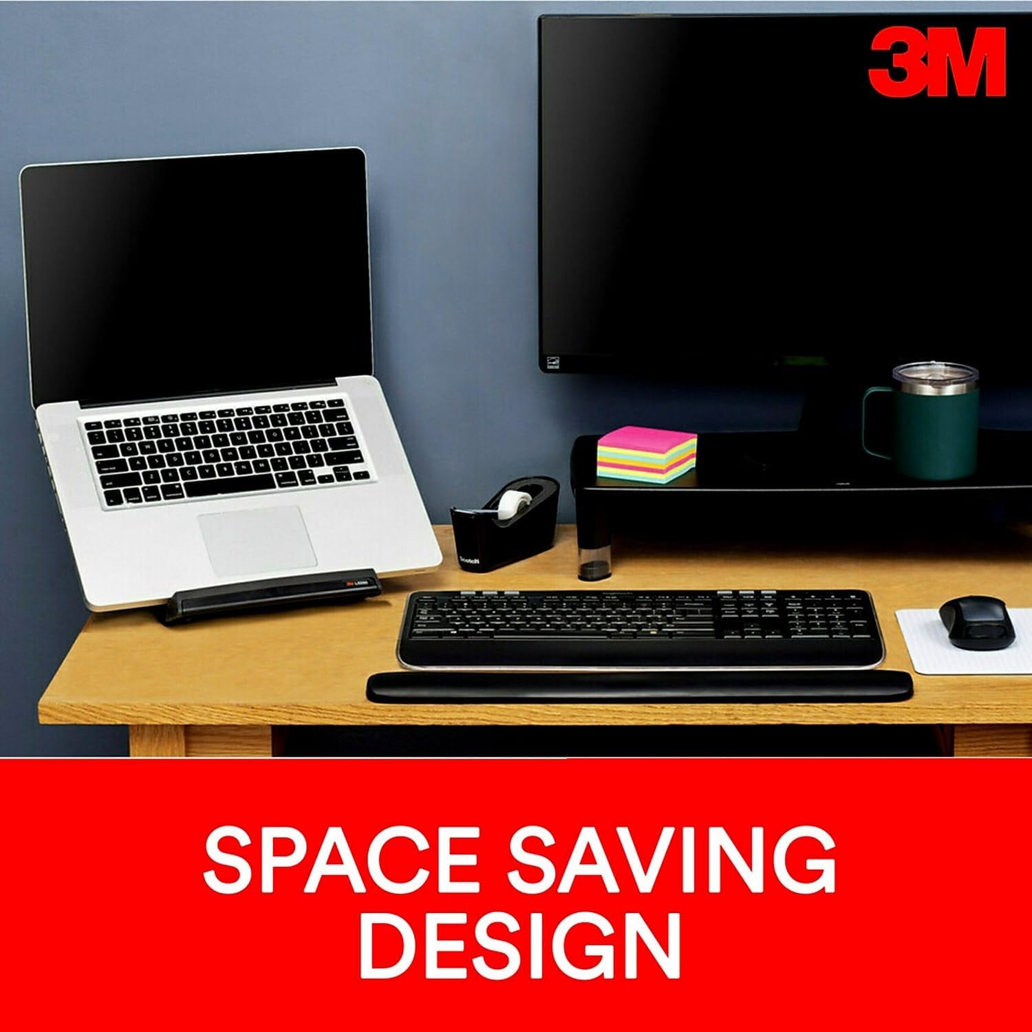 3M LX550 – Elevador vertical para computadora portátil, gestión de cables, 9x12x6 12-9 12, negro