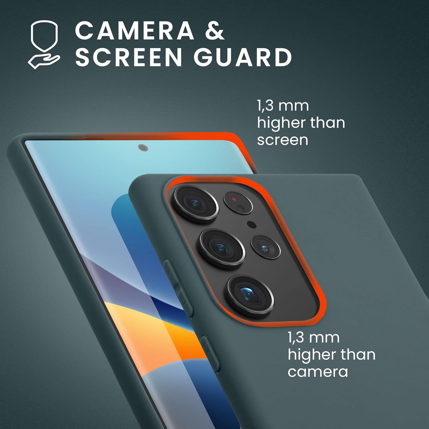 kwmobile Funda compatible con Samsung Galaxy S23 Ultra – Funda protectora de silicona TPU suave y delgada – Pizarra oscura