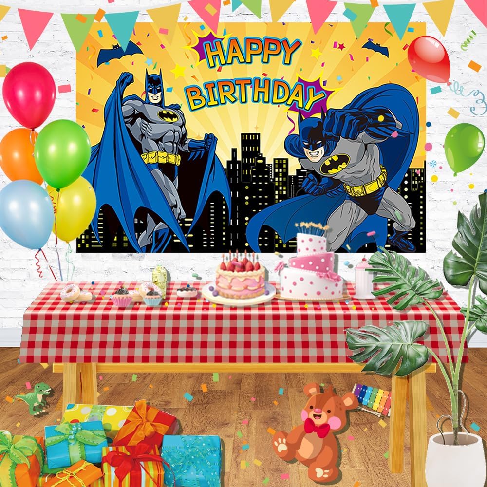 Telón de fondo de héroe para decoración de fiesta de cumpleaños, fondo amarillo para decoración de mesa de pasteles, pancarta temática de