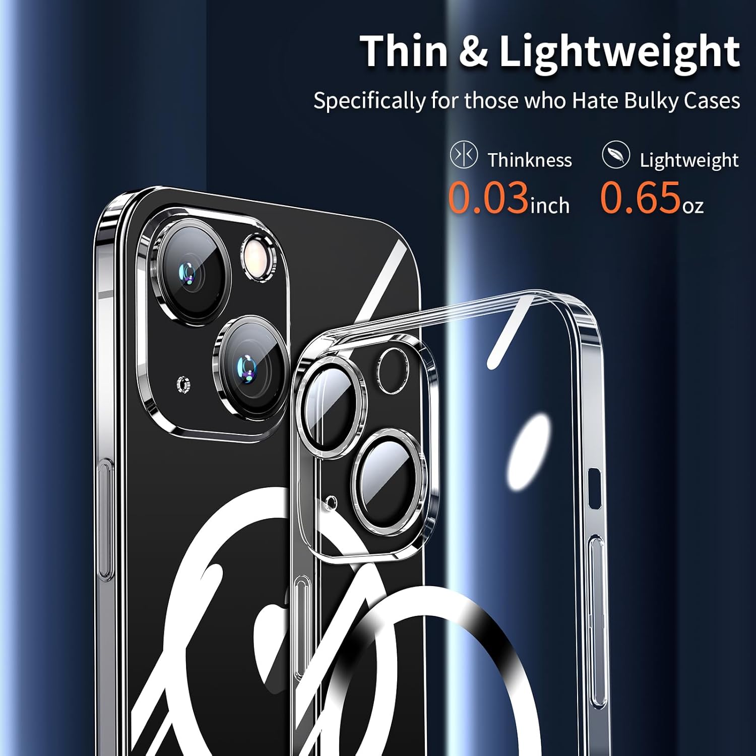 IHAITUN Dataroad – Funda magnética transparente para iPhone 15, protección completa de la cámara compatible con Magsafe no se pone amarillento