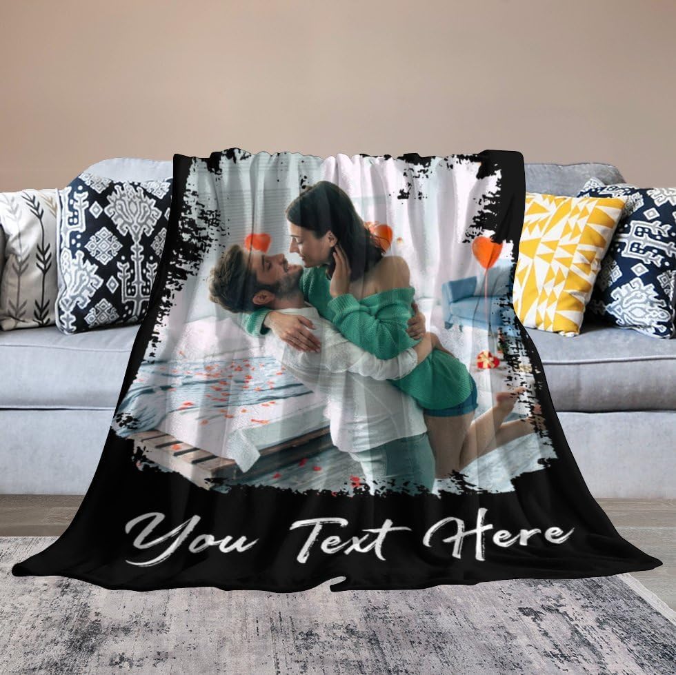 Manta personalizada para regalos con texto, manta personalizada con fotos conmemorativas, cumpleaños, Navidad, día de San Valentín, aniversario,