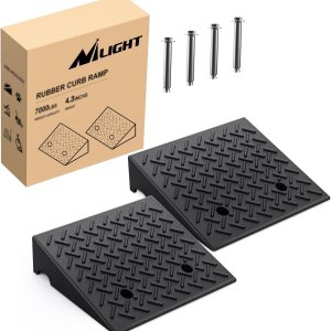 Nilight Rampas de goma para bordillos, rampa de umbral de goma resistente de 4.3 pulgadas, rampas portátiles de entrada para autos, sillas de Nilight Rampas de goma para bordillos, rampa de umbral de goma resistente de 4.3 pulgadas, rampas portátiles de entrada para autos, sillas de