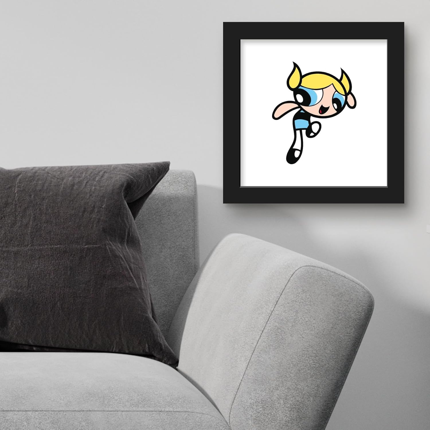 Trends International Gallery Pops Cartoon Network The Powerpuff Girls – Arte de pared de burbujas, versión enmarcada negra, 12 x 12 pulgadas
