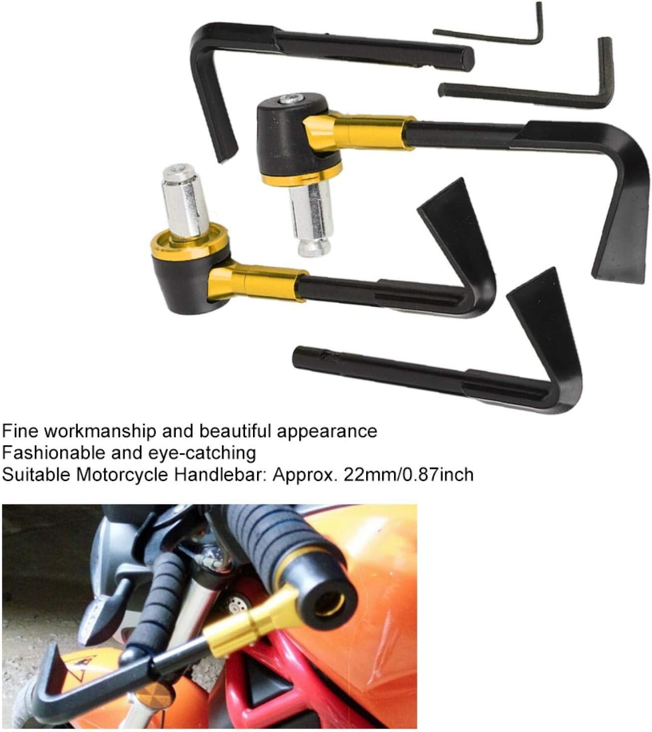 EVGATSAUTO Protectores de palanca de motocicleta, protector de palanca de freno delantero CNC, empuñadura de motocicleta, protector de motocicleta