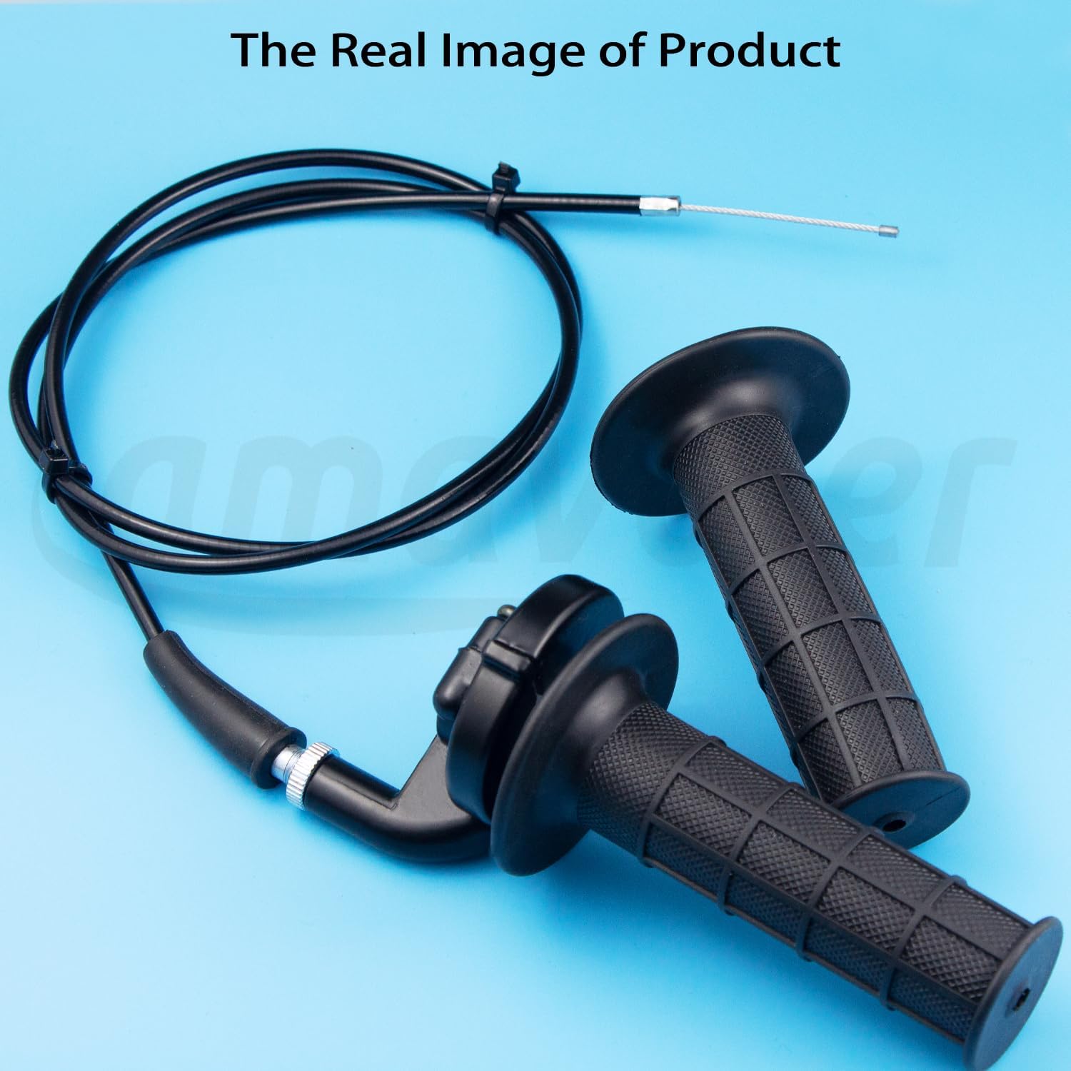 Empuñaduras de mango del acelerador (para barra de mano de 0.866 in) y cable del acelerador (50 pulgadas) piezas de repuesto para ATV Quad Pit Bike