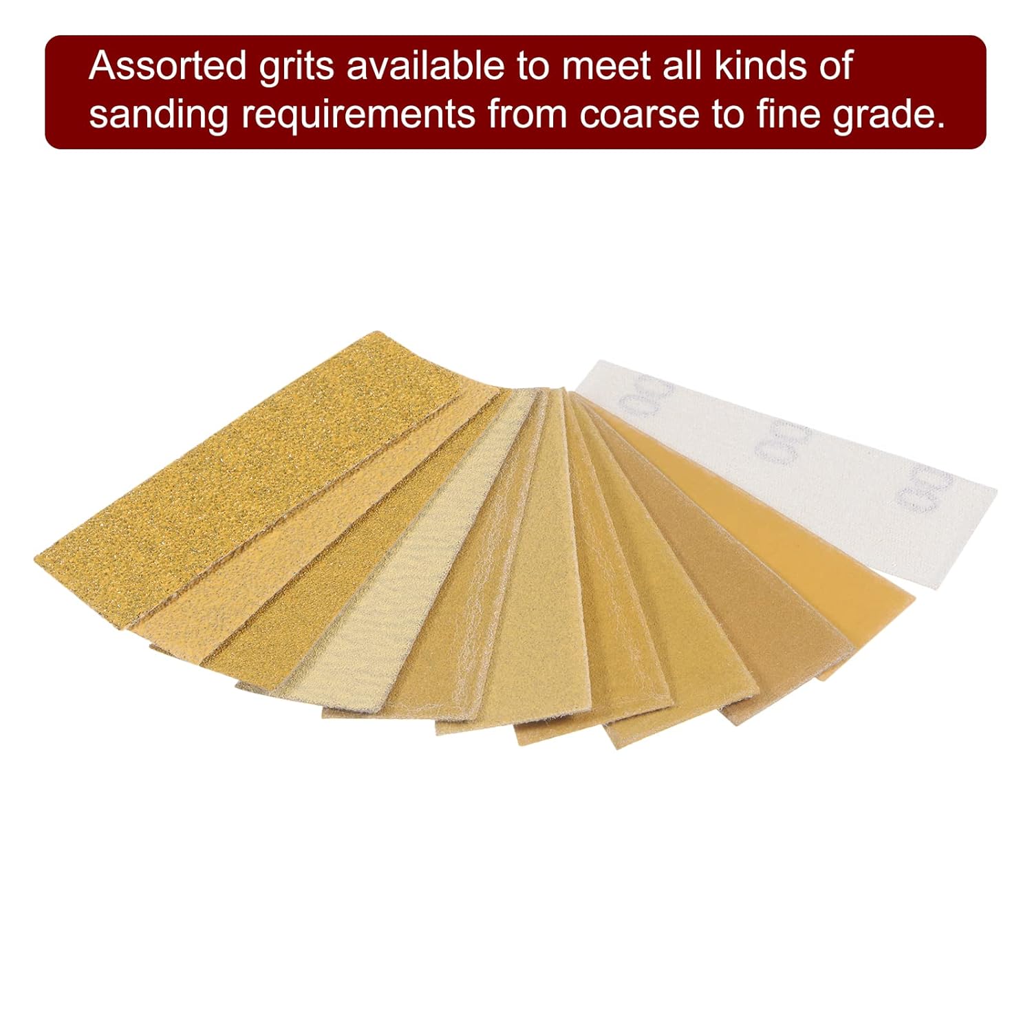 50 piezas de papel micro lijadora de grano 80 de 3.5 x 1.2 pulgadas, mini hojas de lija de gancho para madera, metal, pequeños proyectos, espacios