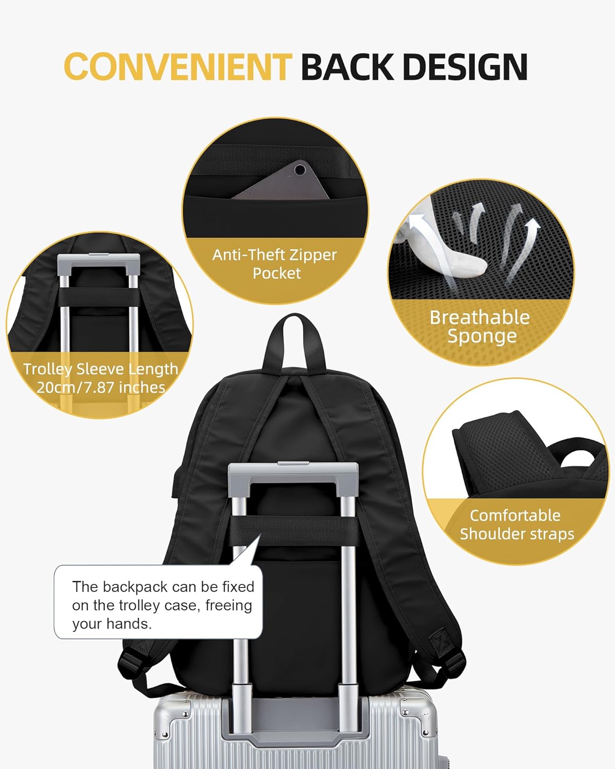 BOXSAM Mochila escolar, G2-negro, Mochila Causal