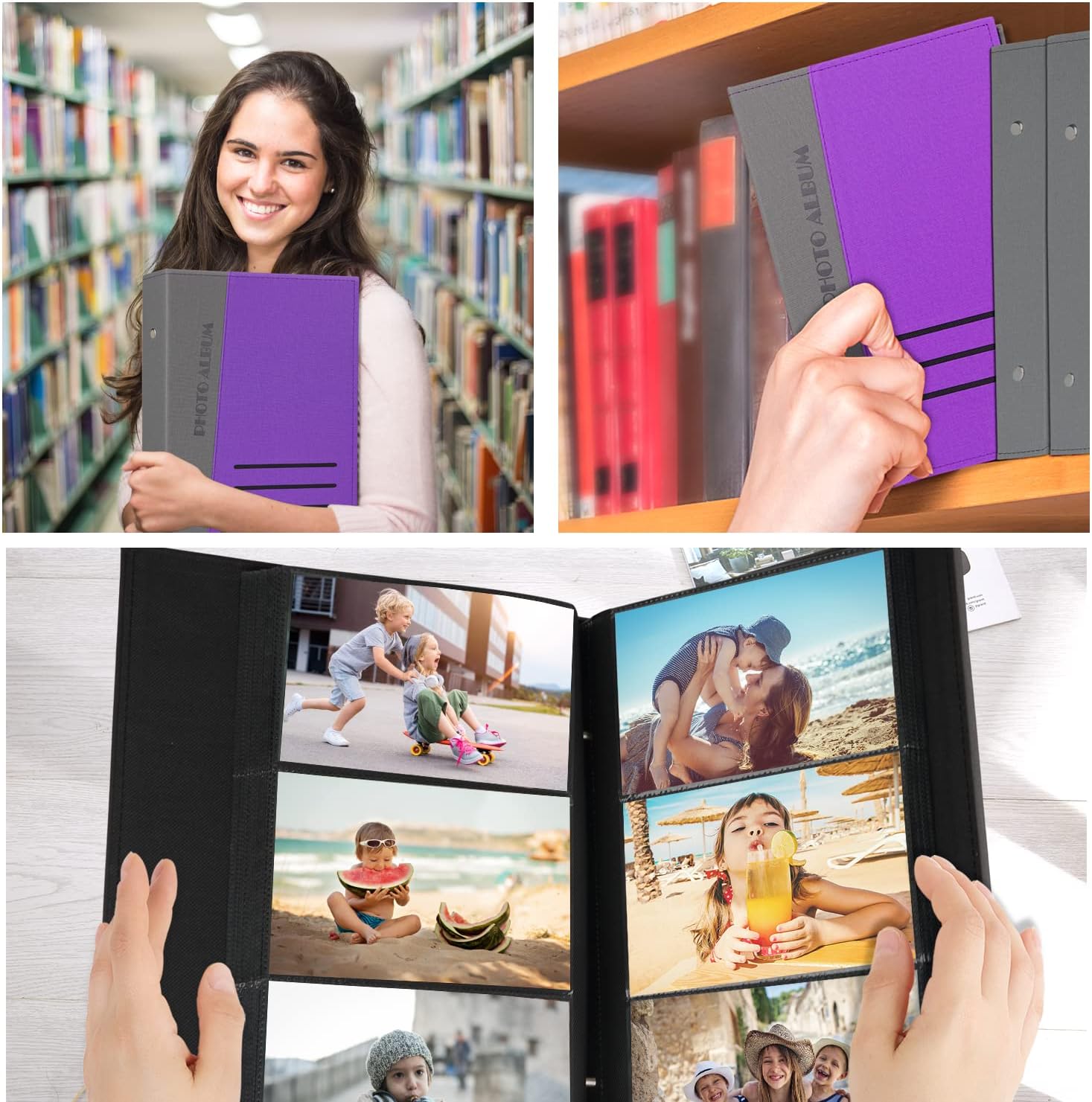 Artmag Álbum de fotos de 4 x 6 pulgadas, 300 fotos, álbum de fotos de tapa dura con capacidad para 300 fotos horizontales de 4 x 6 pulgadas para