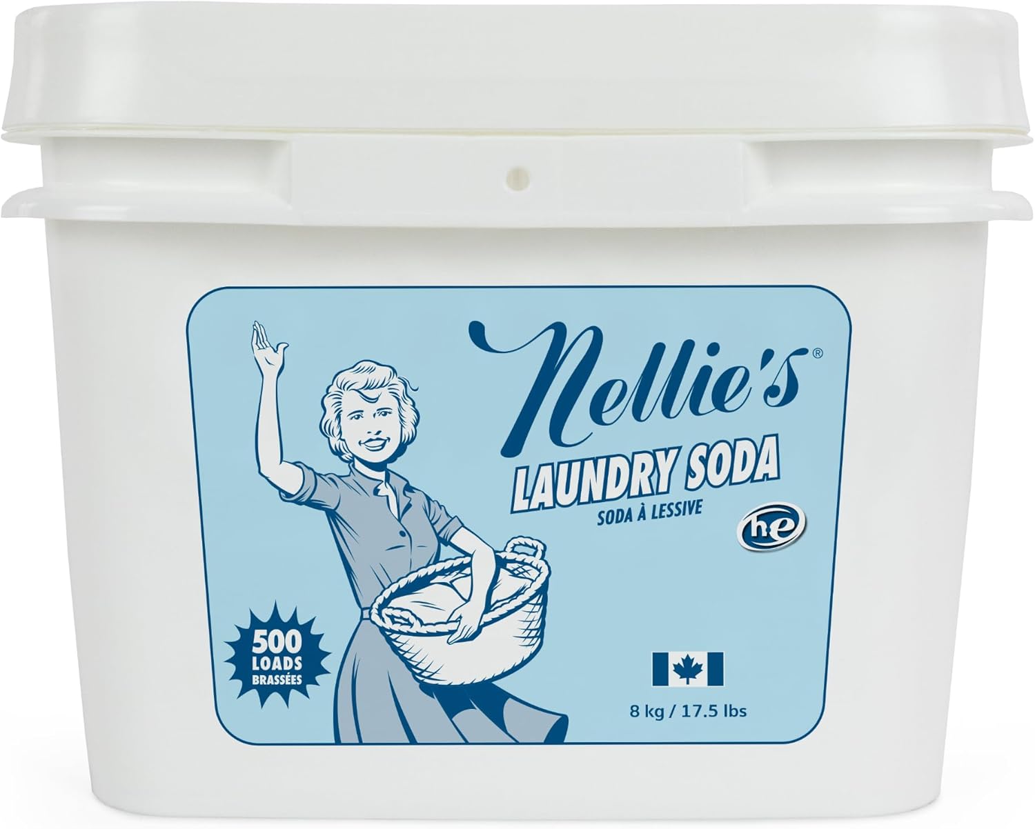 Nellie’s – Detergente en polvo para lavar la ropa, detergente concentrado, a granel, 500cargas, fórmula ecológica, biodegradable, vegana,