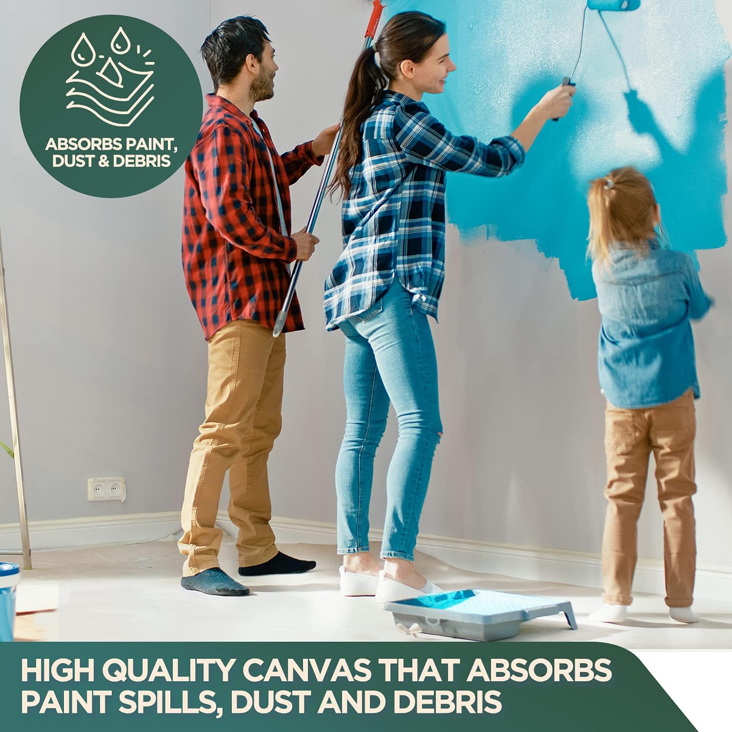 CCS CHICAGO CANVAS & SUPPLY – Lona de algodón resistente para proteger los muebles, lavable, reutilizable, tela de pato, bloque de tela para pintar