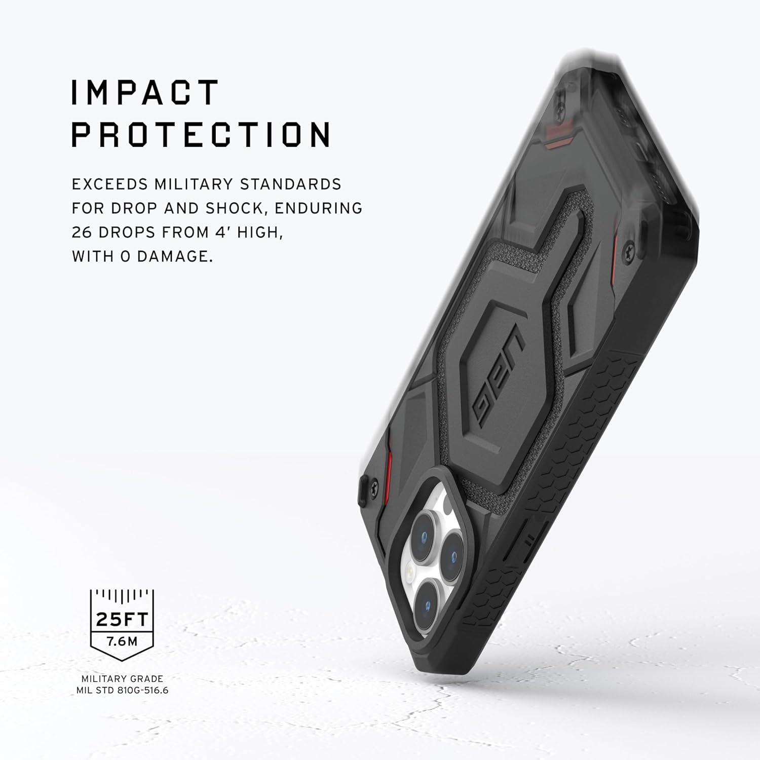 URBAN ARMOR GEAR UAG – Funda diseñada para iPhone 15 Pro Monarch Pro Kevlar negra de 6.1 pulgadas, compatible con MagSafe Bundle con U por UAG,