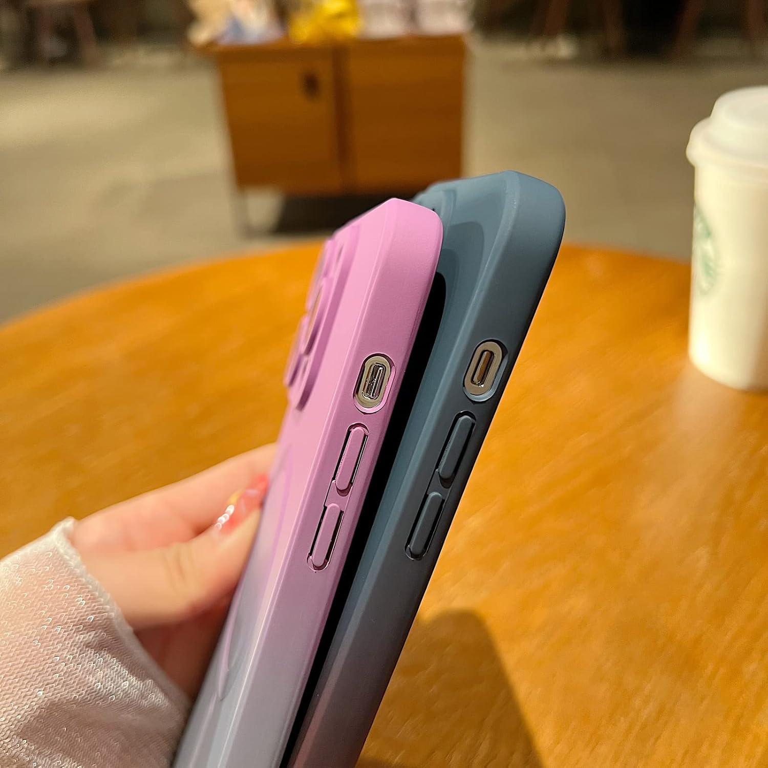 Funda compatible con iPhone 13 (compatible con Magsafe), diseño de color degradado, silicona TPU a prueba de golpes, antideslizante, con protector