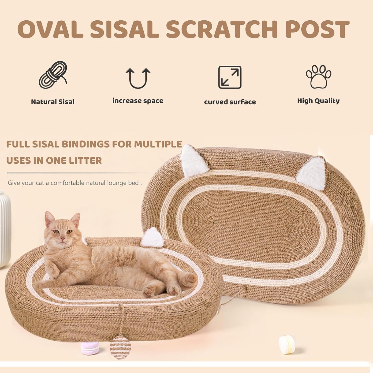 Tang’s Bonito tapete para gatos, muebles originales para gatos de cama rascadora para gatos, duradero y reutilizable, tapete de atracción para