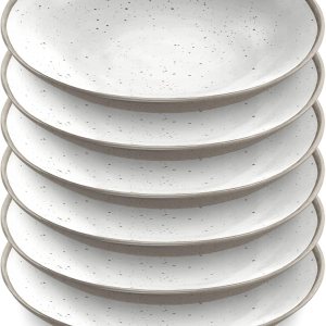 TarHong Retreat Pottery – Tazón bajo de bambú blanco, 9 pulgadas de diámetro, 34 onzas, mezcla patentada de materiales de fusión (bambú en polvo y TarHong Retreat Pottery – Tazón bajo de bambú blanco, 9 pulgadas de diámetro, 34 onzas, mezcla patentada de materiales de fusión (bambú en polvo y