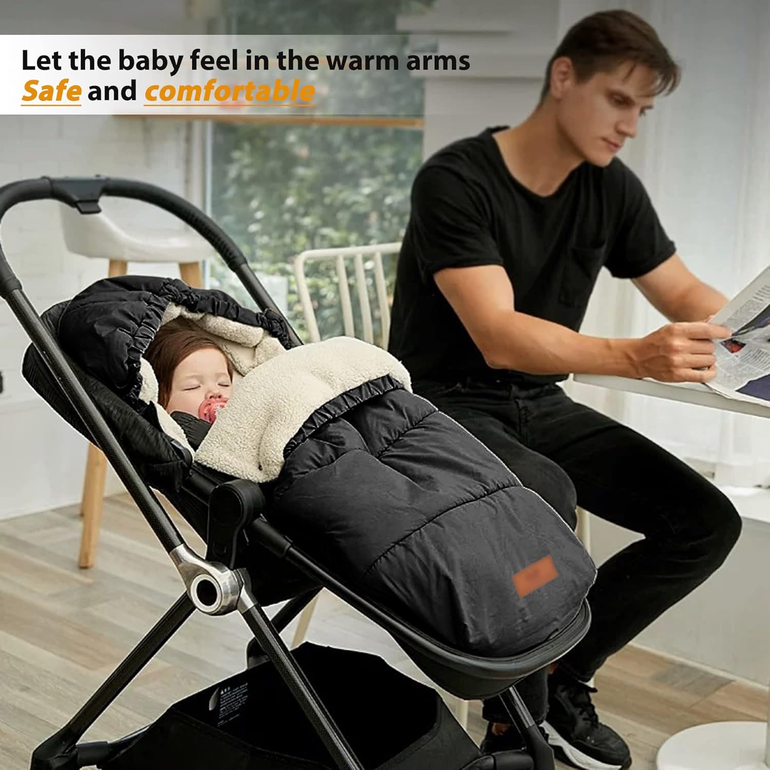 LAT – Saco de dormir para bebé, cálido, universal, saco de dormir para cochecito para clima frío, saco impermeable para niños pequeños (desmontable,