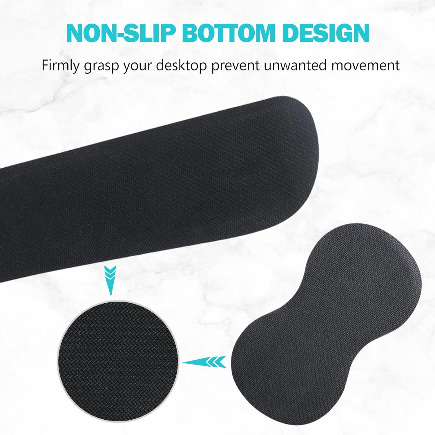 AIMSA Reposamuñecas para teclado + alfombrilla para mouse + reposamuñecas para mouse + posavasos, base de goma antideslizante ergonómica de espuma