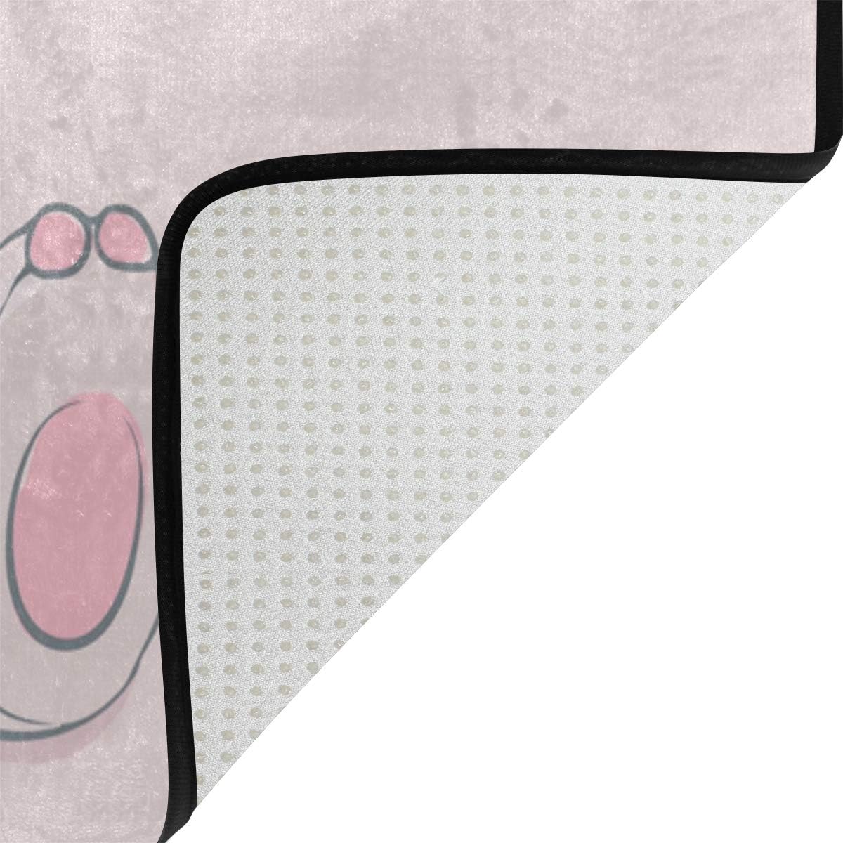 STAYTOP Alfombra para habitación de bebé y sala de juegos, diseño de elefante rosa y flor, tapete de yoga para suelo de niños, 4 x 6 pies (48 x 72