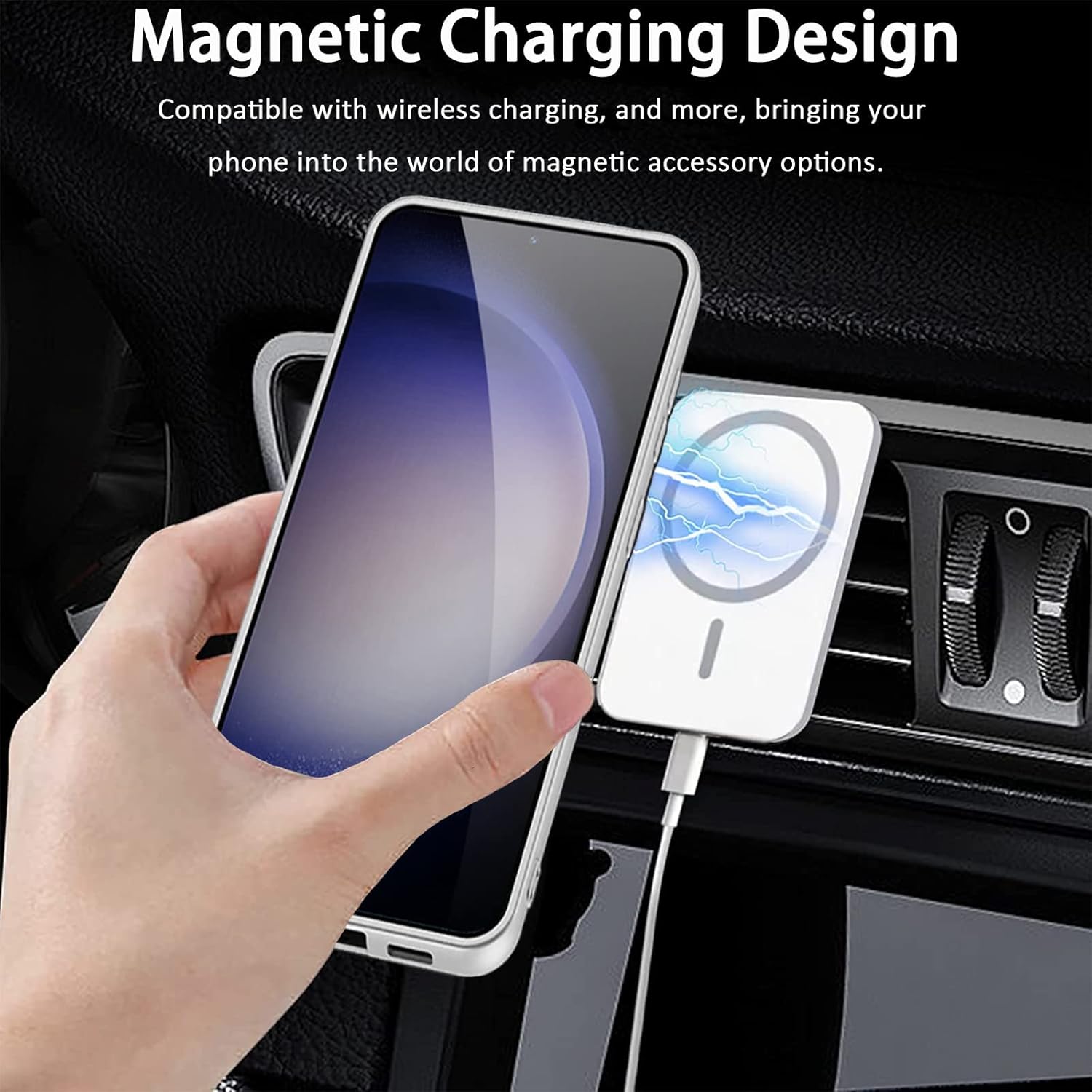 Miimall Funda magnética compatible con Samsung Galaxy S23, resistente a las caídas, a prueba de golpes, ultrafina, suave y delgada para Galaxy S23