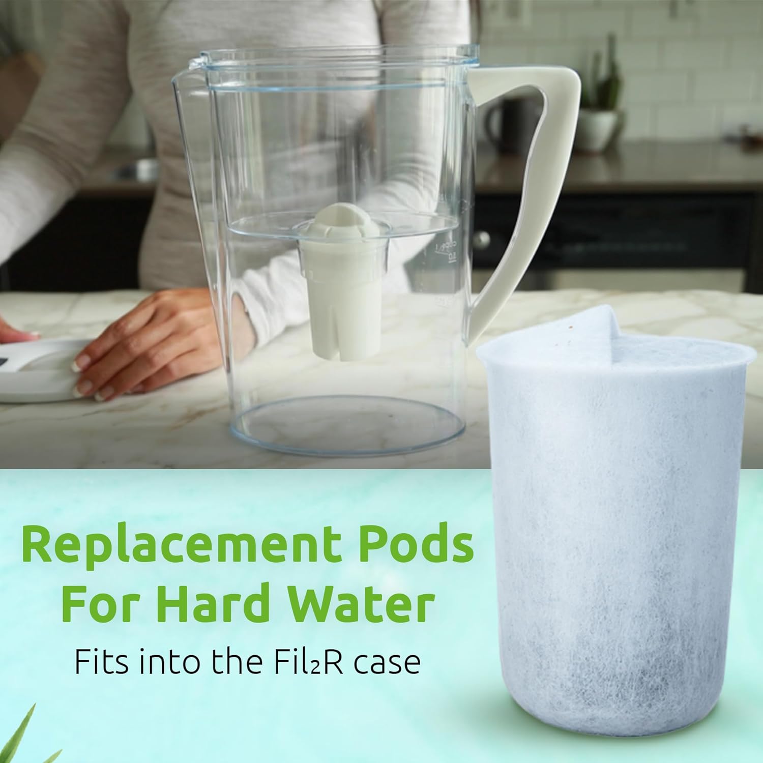 3 cápsulas de repuesto para purificador de agua dura para estuche FilR con carbón activado y resina iónica, cápsulas de filtro de agua dura de larga