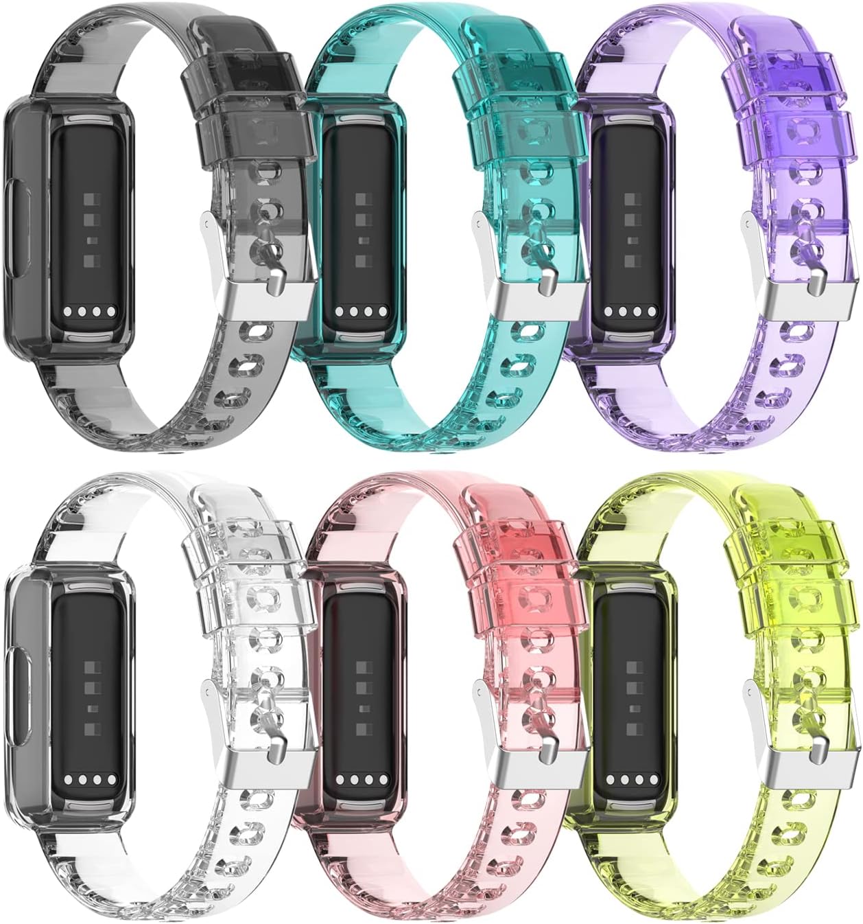 Correa compatible con Fitbit Inspire 3 para mujeres y hombres, pulsera transparente con funda protectora integrada de repuesto para Inspire 3