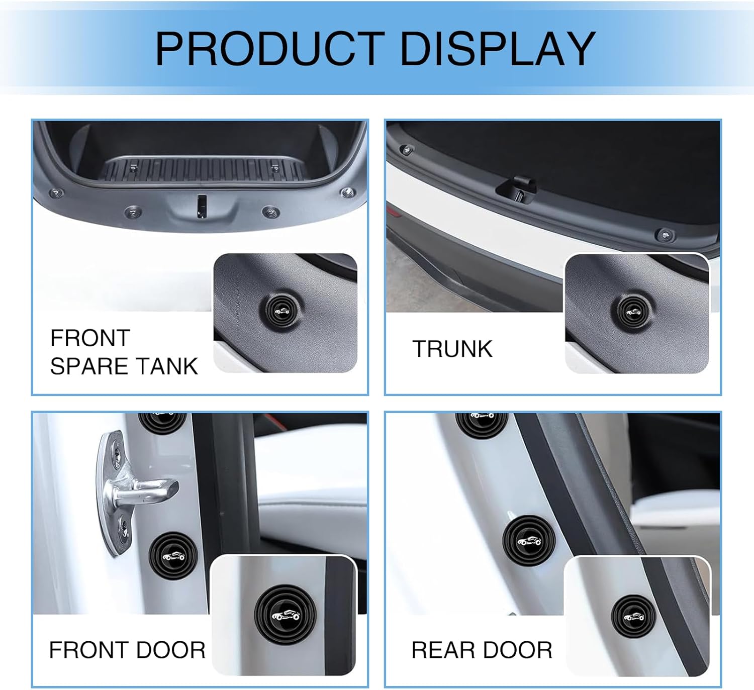 30 piezas de amortiguadores de puerta de automóvil, anti-colisión, impermeable, protección de puerta automotriz, reemplazo universal de juntas de
