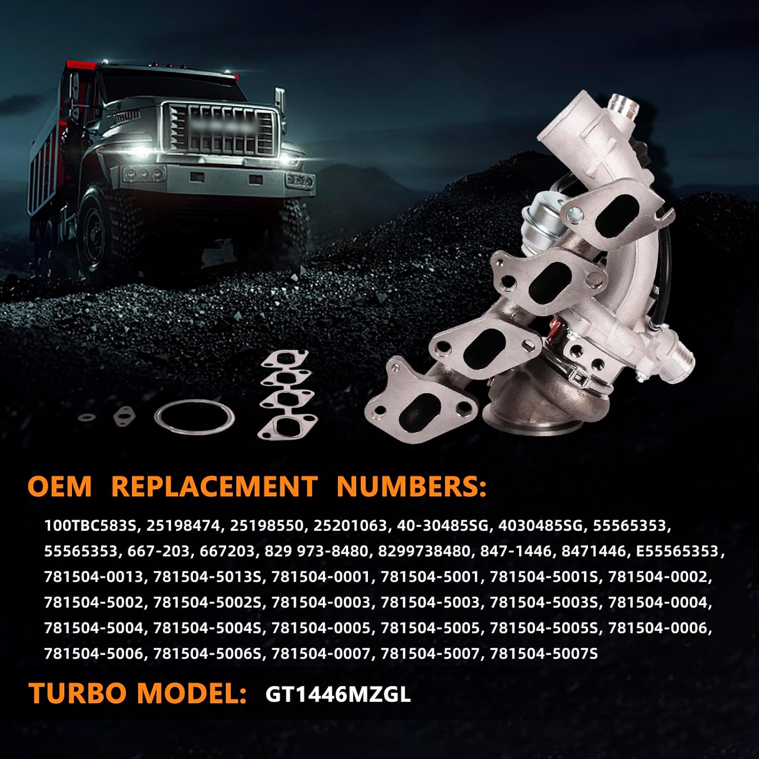 TOPAZ 667-203 55565353 Turbo Charger GT1446V Turbocompresor con juntas compatibles con Chevrolet Cruze 2011 2012 2013 2014 2015 2016 1.4L Chevy