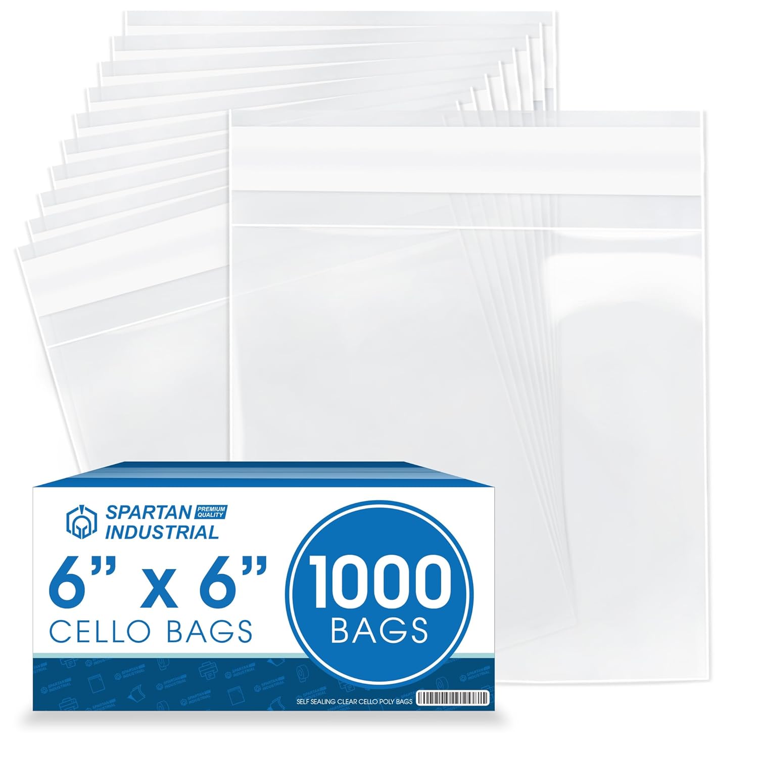 Spartan Industrial – Bolsas de polietileno de violonchelo resellables transparentes de 6 x 6 pulgadas (1000 unidades) para embalaje de fotos,