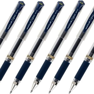 Pluma de punta rodante Uni-Ball Signo UM-153 tinta de gel con Punta amplia de 10 mm paquete de 3 unidades negro azul Blue-Black Ink Pluma de punta rodante Uni-Ball Signo UM-153 tinta de gel con Punta amplia de 10 mm paquete de 3 unidades negro azul Blue-Black Ink