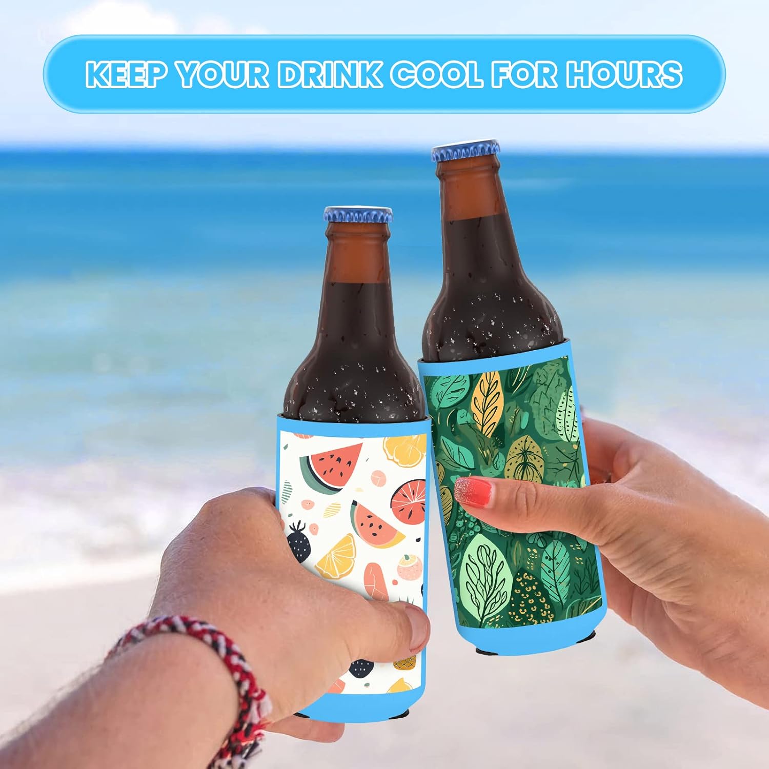 20 fundas delgadas para enfriar latas, enfriadores de bebidas reutilizables con aislamiento a granel personalizables para botellas de agua,