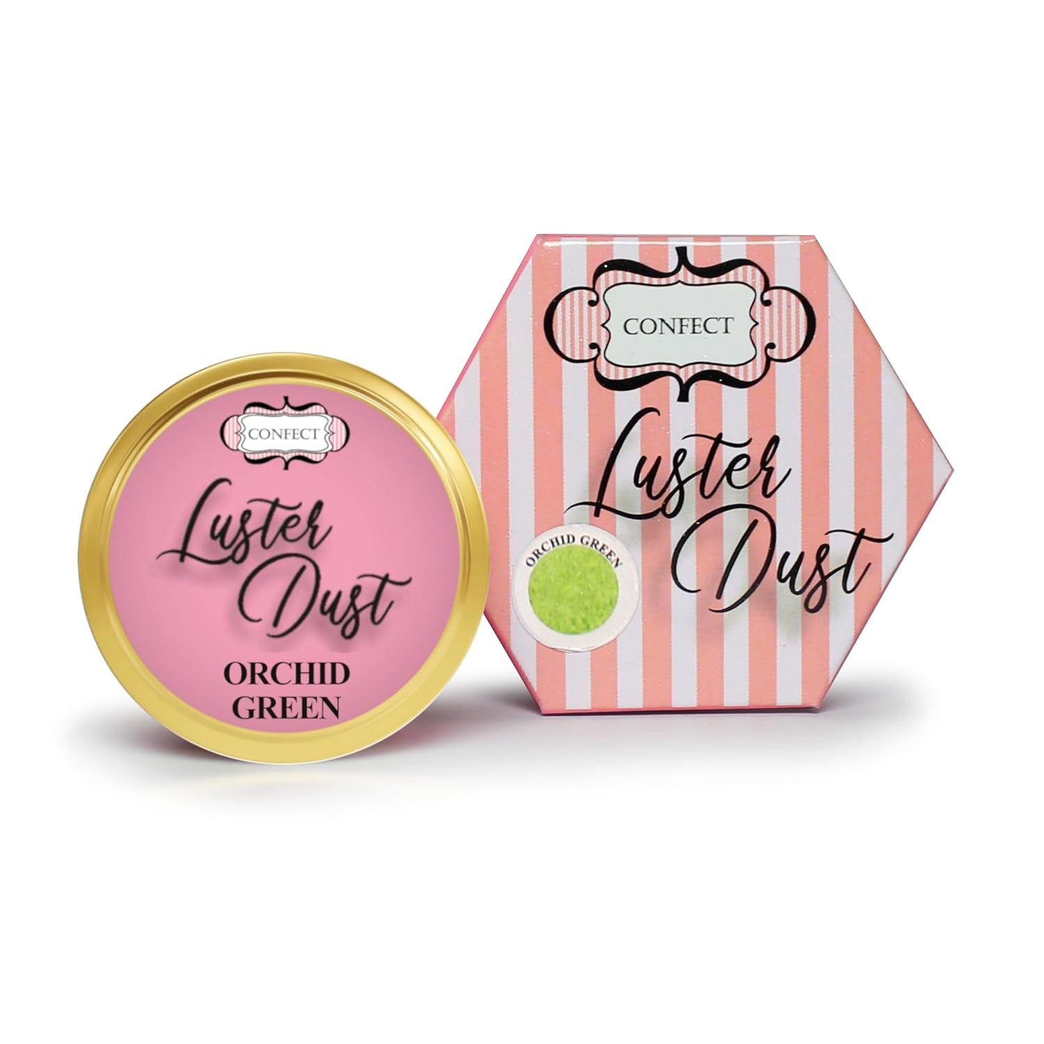 Luster Dust Purpurina comestible  Verde orquídea  Polvo de brillo comestible gourmet para decoración de pasteles, polvo gourmet para bebidas y