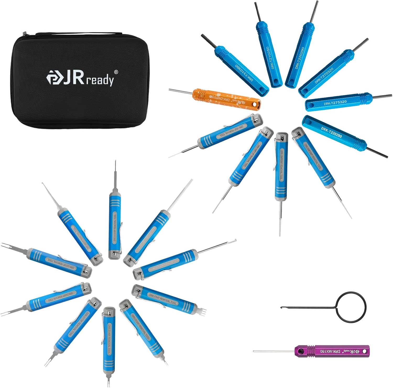 JRready ST5253-22 Kit de herramientas extractoras de pines-22PCS Herramientas de liberación de terminales para Deutsch, AMP, Molex, Delphi, TE, JST,