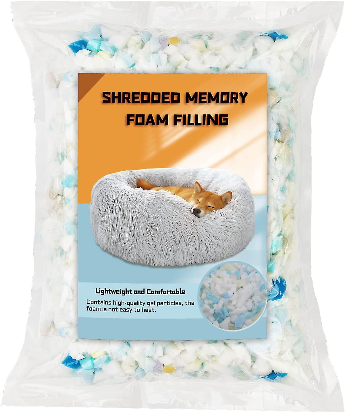 SHWAKK Espuma de relleno de puf, 8.82oz de espuma viscoelástica triturada de alta calidad, repuesto de espuma de relleno para almohada fácil,