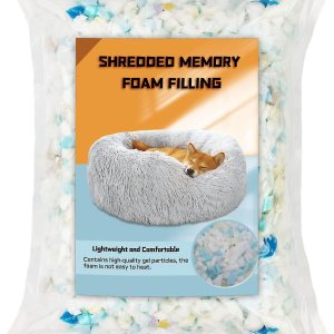 SHWAKK Espuma de relleno de puf, 8.82oz de espuma viscoelástica triturada de alta calidad, repuesto de espuma de relleno para almohada fácil, SHWAKK Espuma de relleno de puf, 8.82oz de espuma viscoelástica triturada de alta calidad, repuesto de espuma de relleno para almohada fácil,