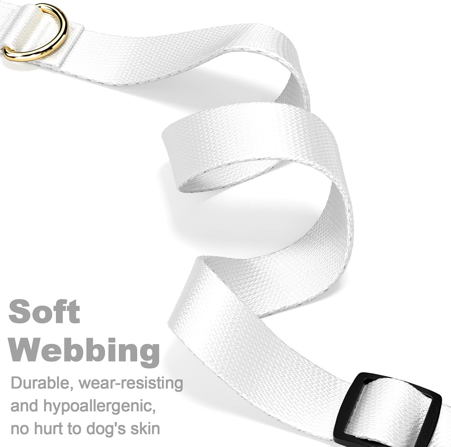 Collar de perro, collar blanco ajustable para perros pequeños, lindo collar de cachorro para perros machos y hembras, collares clásicos resistentes