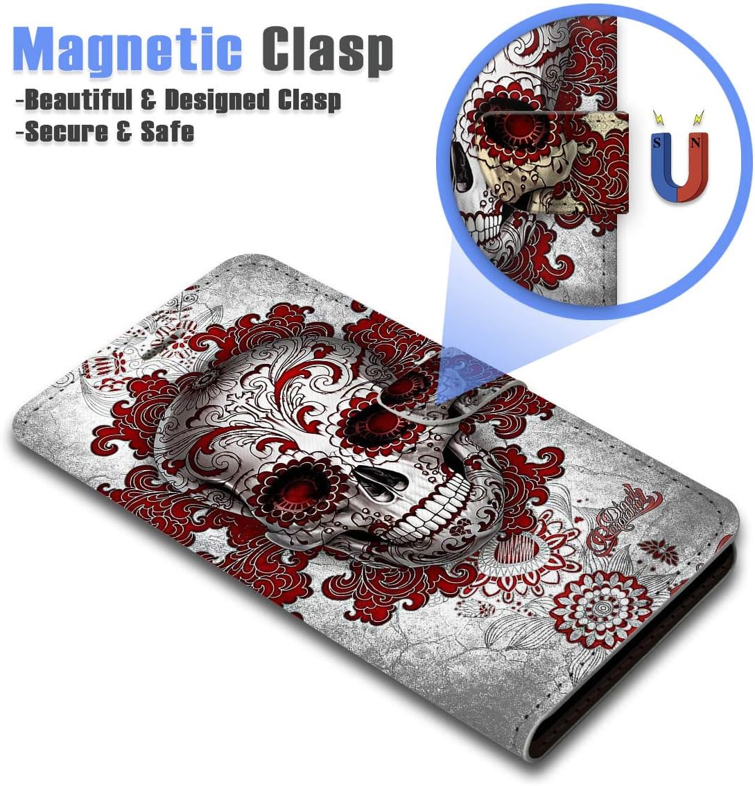 Funda diseñada para Moto G Power (2022), diseño de billetera con tapa para teléfono, A24240 Day of Dead Sugar Skull 24240