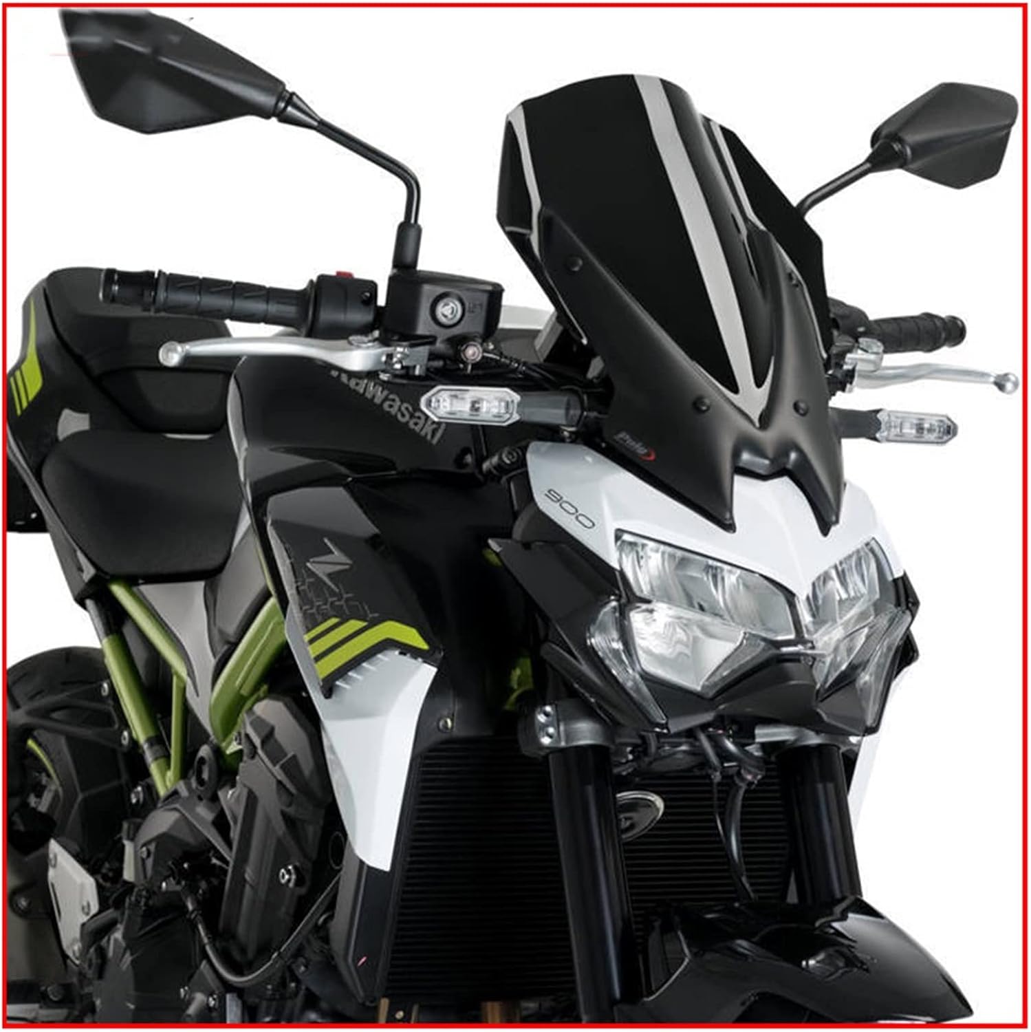 Motorcycle Windshield Motorcycle Touring WindScreen Viser Windshield Visor Fits Compatible with Kawasaki Z900 2020 2021 Double Bubble (Color  Black)