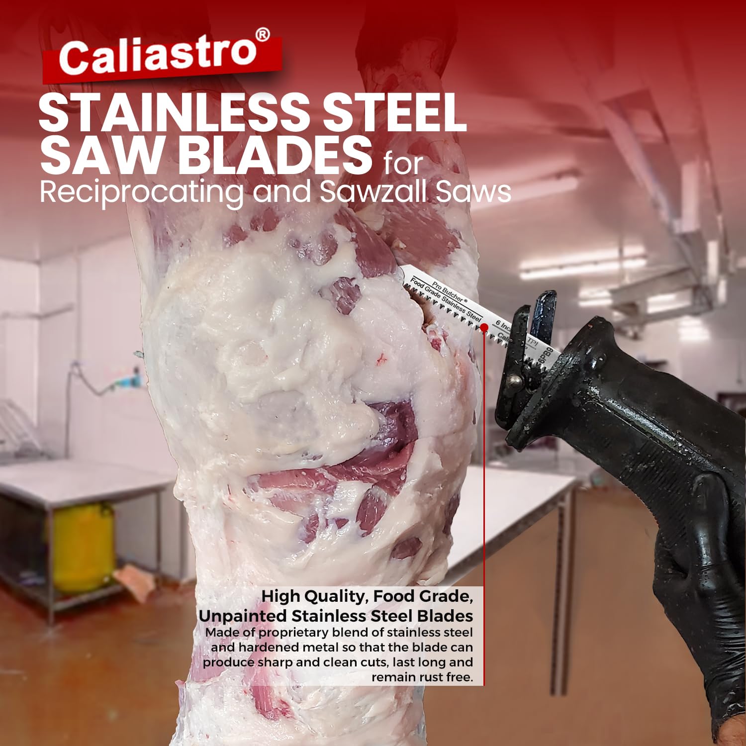 Hojas de sierra de corte de hueso de carne congelada de acero inoxidable de 6 pulgadas para sierras recíprocas y Sawzall, paquete de 5