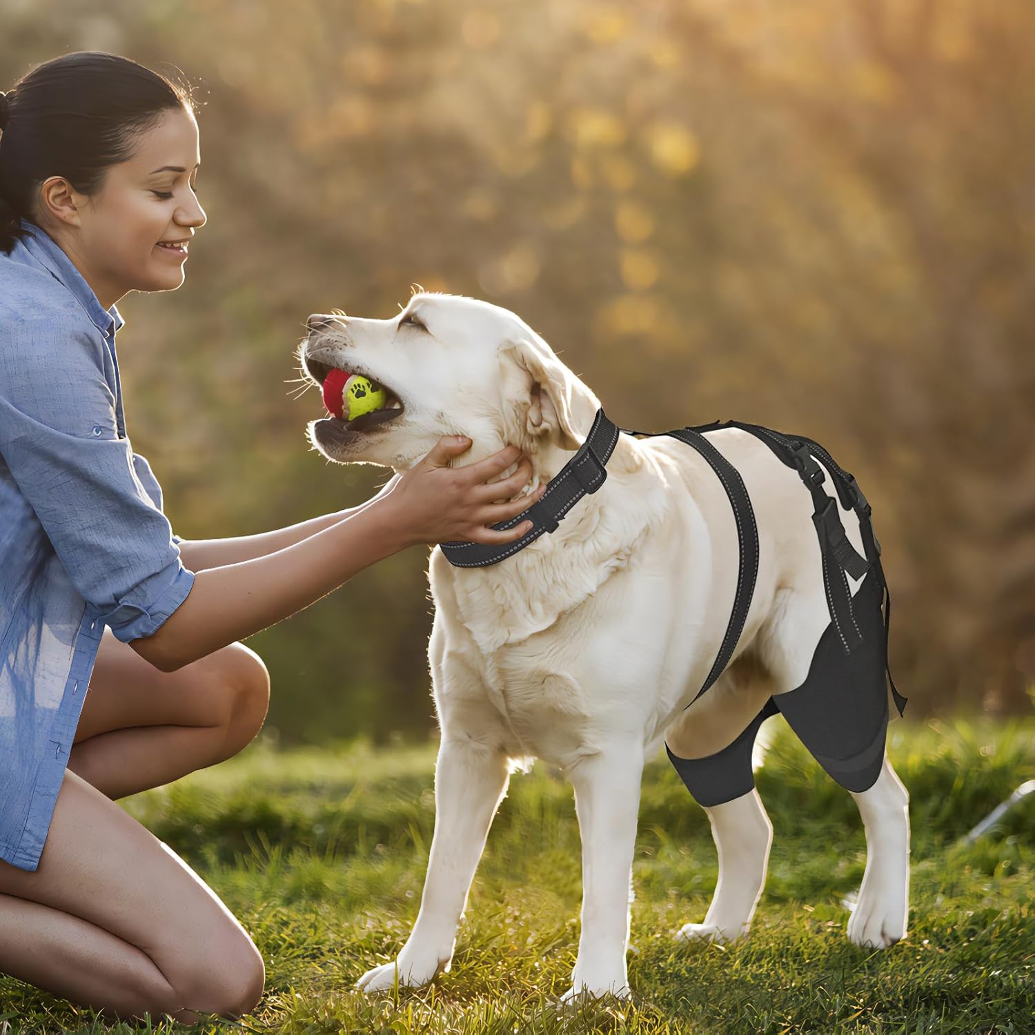 PLKO Rodillera para perro con estabilizadores laterales, soporte para ACL, luxación de la rodillera, artritis, calidez, estabilidad y alivio del