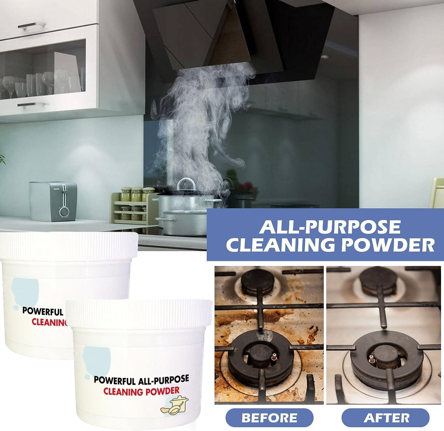 Potente limpiador de polvo multiusos de cocina, agente de limpieza fuerte multifuncional para el hogar, limpiador de espuma de cocina, limpiador de